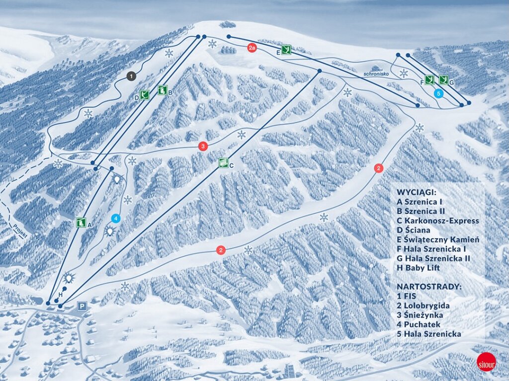 Szrenica, Szklarska Poręba Ski Map